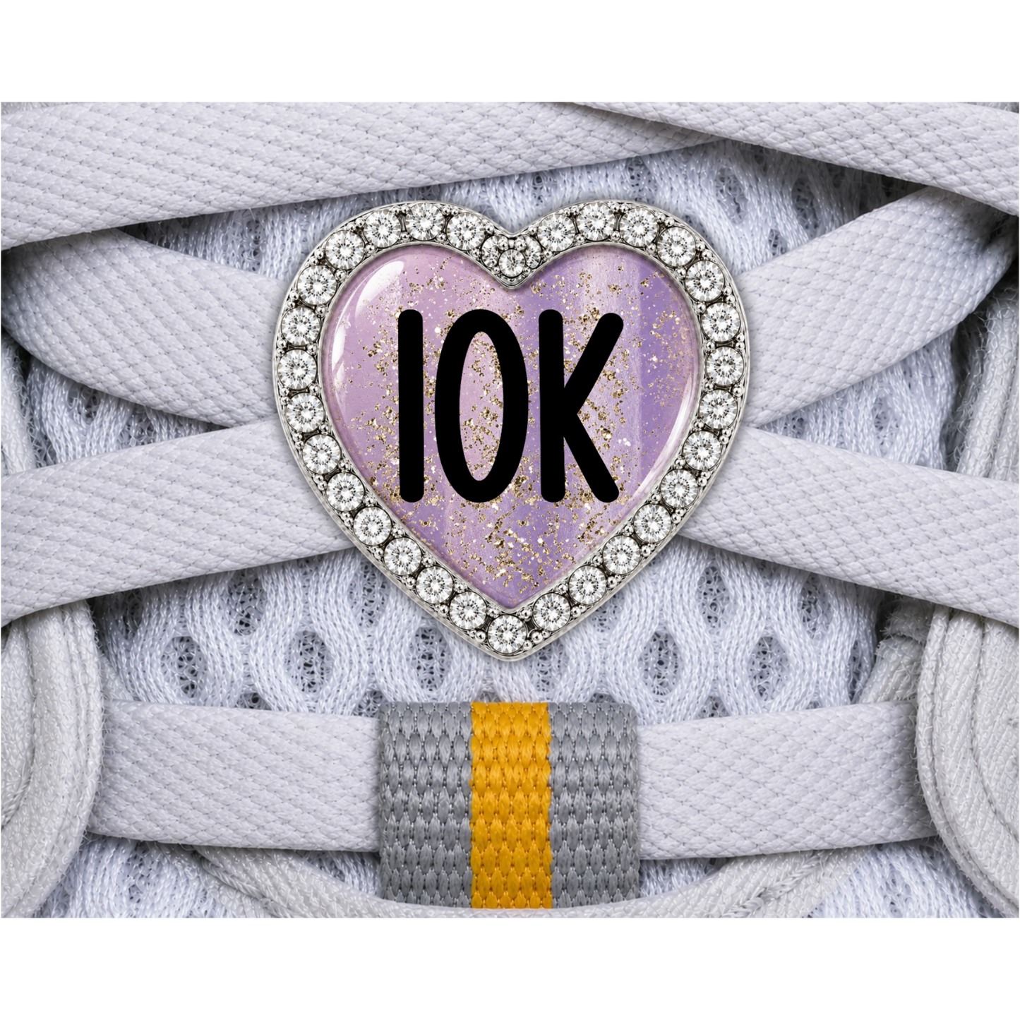 10K Blue Gold Sparkle Running Distance Charm