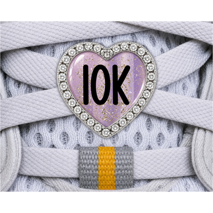 10K Blue Gold Sparkle Running Distance Charm