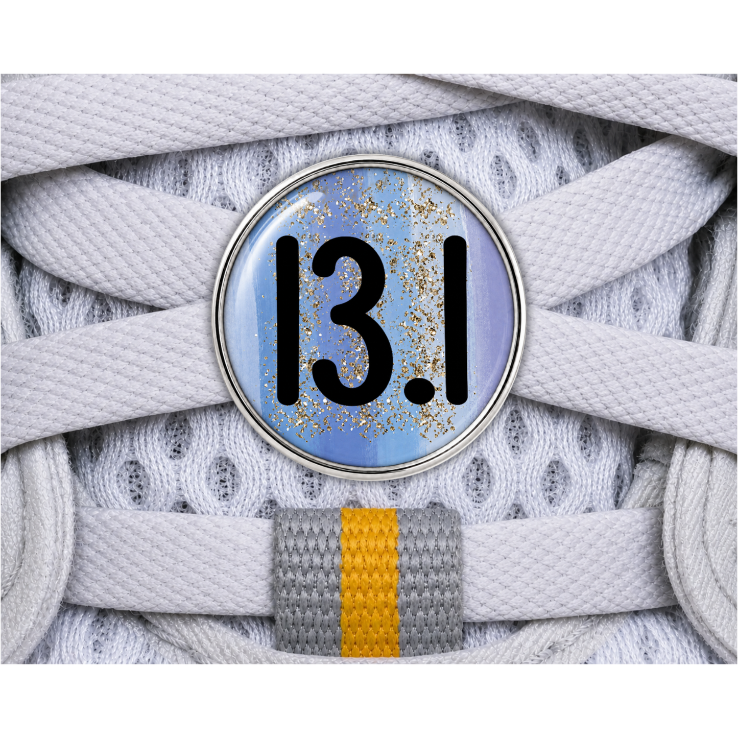 13.1 Blue Gold Sparkle Running Distance Charm