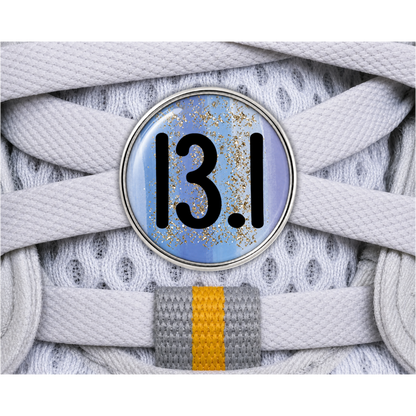 13.1 Blue Gold Sparkle Running Distance Charm
