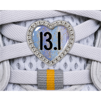 13.1 Blue Gold Sparkle Running Distance Charm