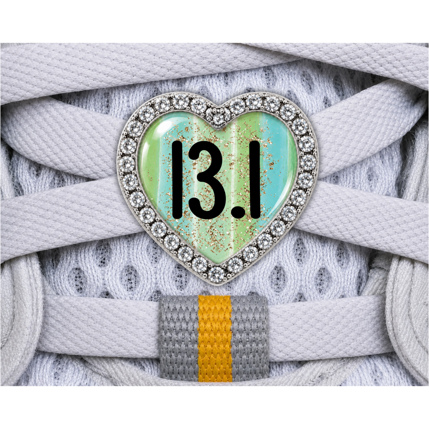 13.1 Blue Gold Sparkle Running Distance Charm