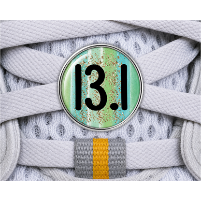 13.1 Blue Gold Sparkle Running Distance Charm