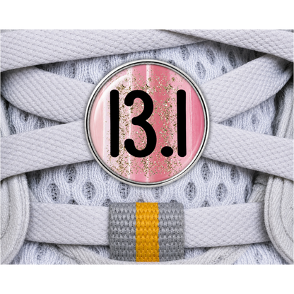 13.1 Blue Gold Sparkle Running Distance Charm