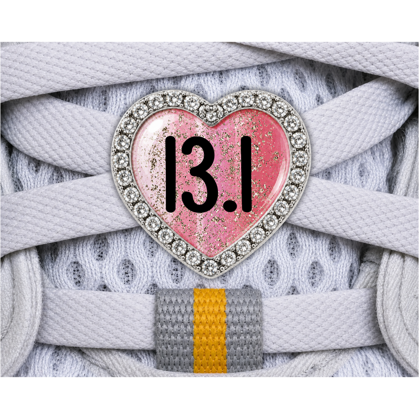 13.1 Blue Gold Sparkle Running Distance Charm