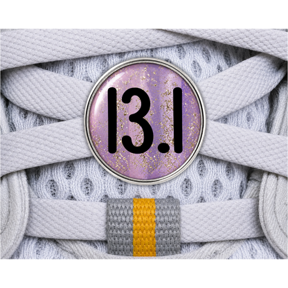 13.1 Blue Gold Sparkle Running Distance Charm