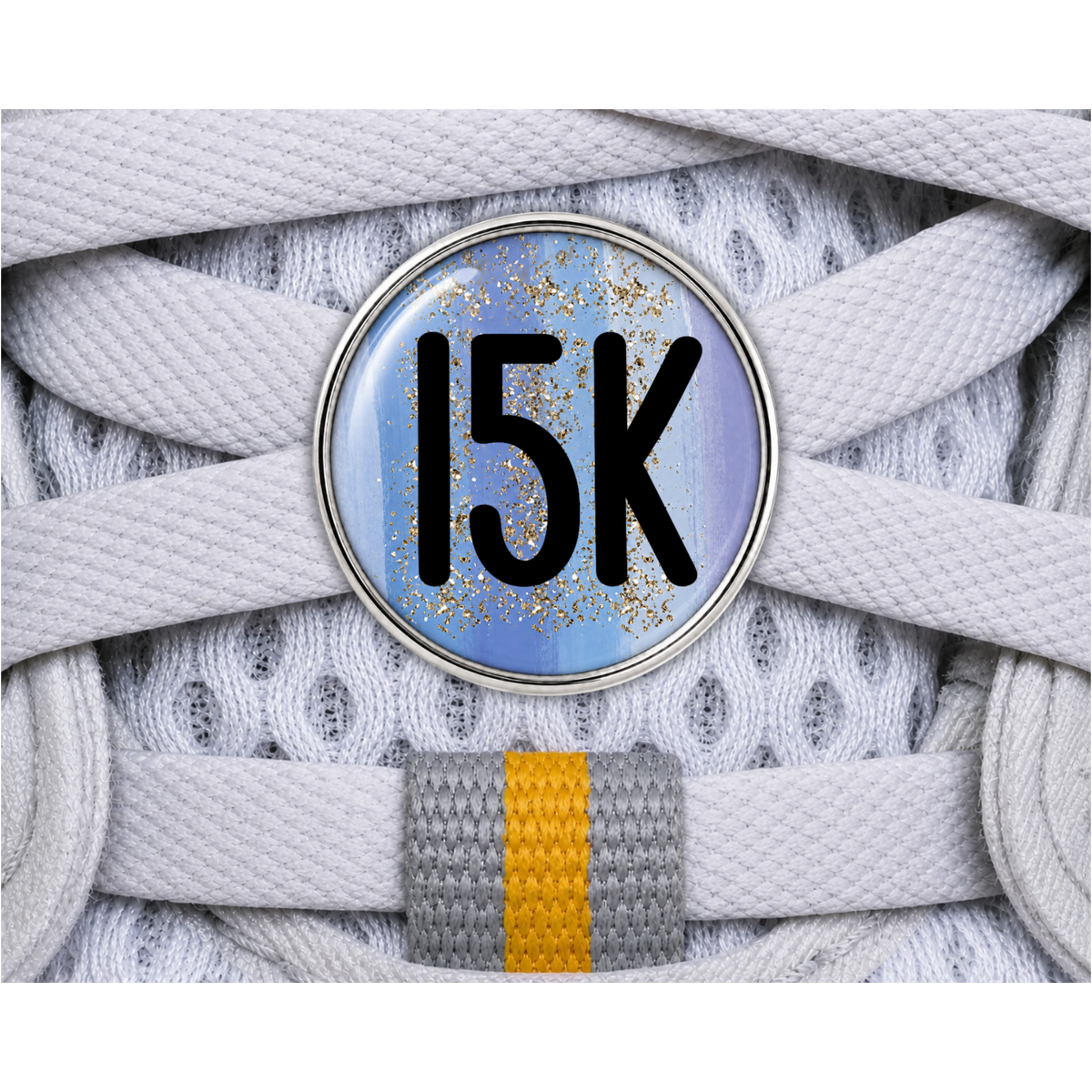 15k Blue Gold Sparkle Running Distance Charm