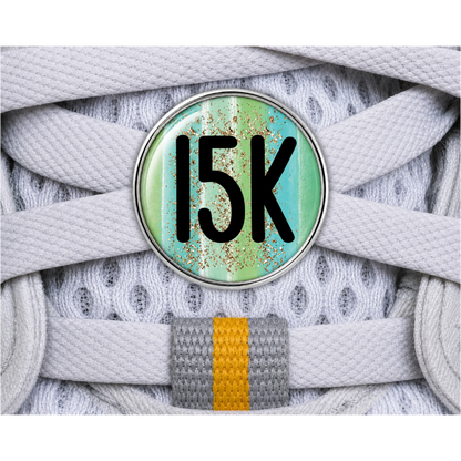 15k Blue Gold Sparkle Running Distance Charm