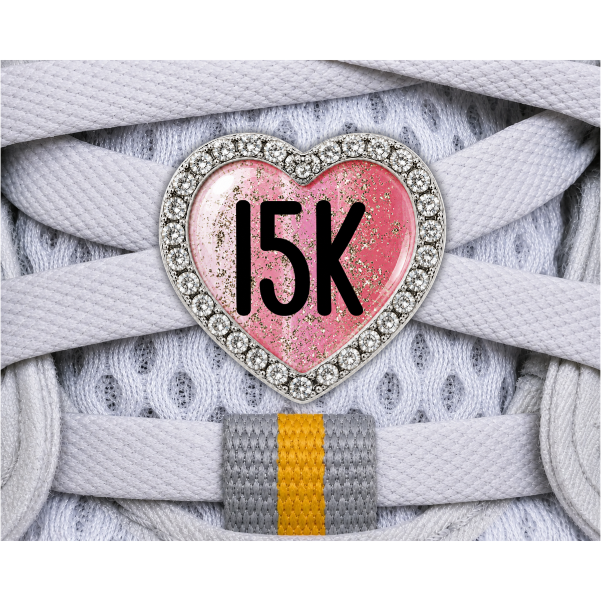 15k Blue Gold Sparkle Running Distance Charm