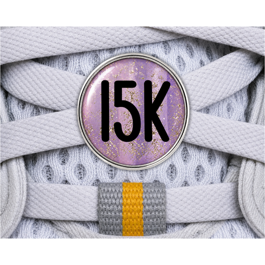 15k Blue Gold Sparkle Running Distance Charm