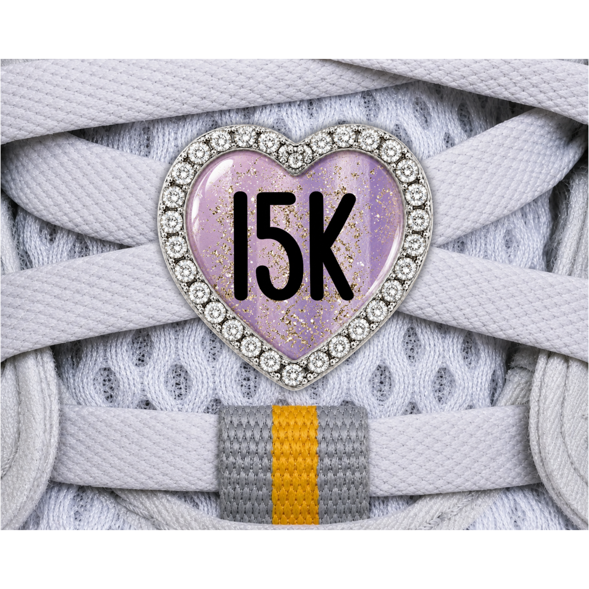 15k Blue Gold Sparkle Running Distance Charm