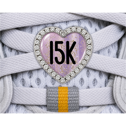 15k Blue Gold Sparkle Running Distance Charm