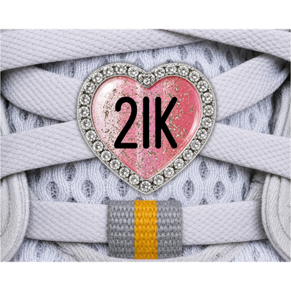 21K Gold Sparkle Running Distance Charm
