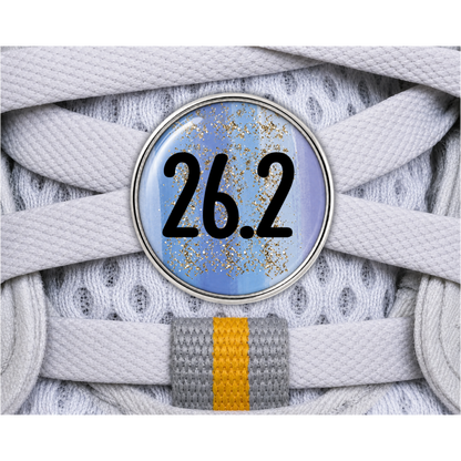 26.2 Blue Gold Sparkle Running Distance Charm