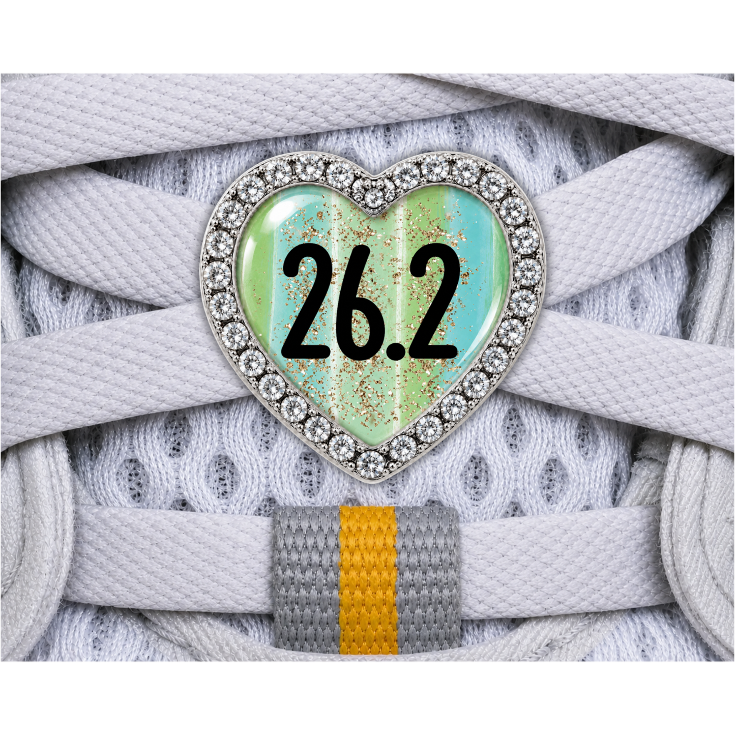 26.2 Blue Gold Sparkle Running Distance Charm