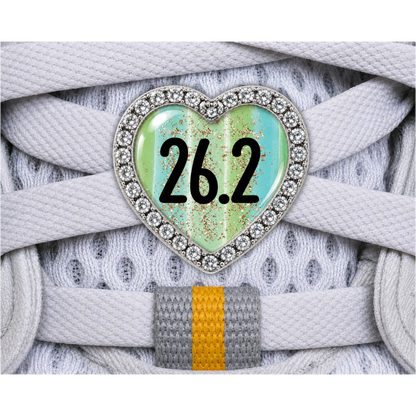 26.2 Blue Gold Sparkle Running Distance Charm