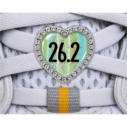26.2 Blue Gold Sparkle Running Distance Charm