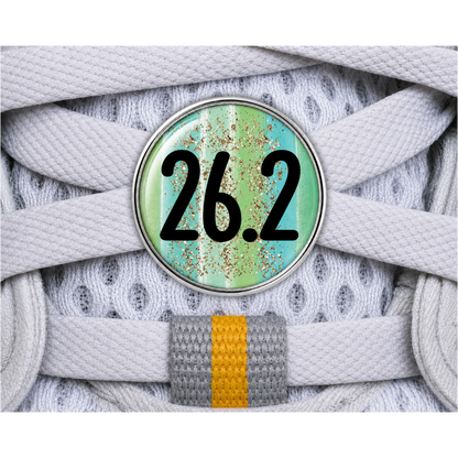 26.2 Blue Gold Sparkle Running Distance Charm