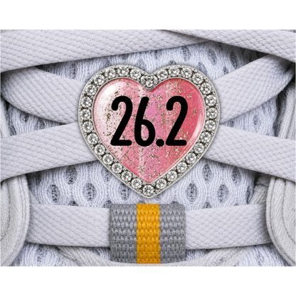 26.2 Blue Gold Sparkle Running Distance Charm