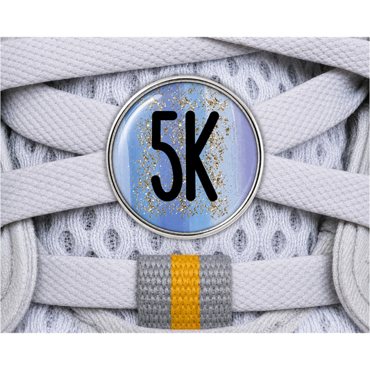 5K Gold Sparkle Running Distance Sneaker Charm