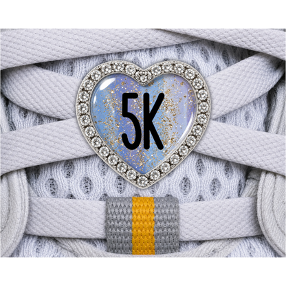 5K Gold Sparkle Running Distance Sneaker Charm