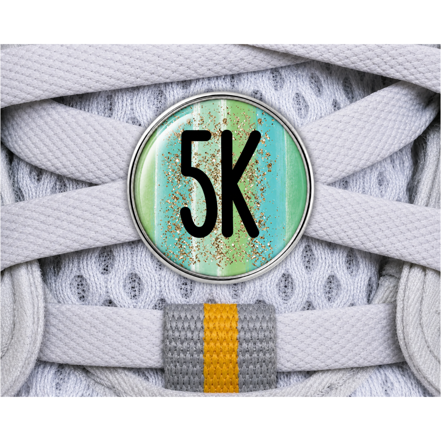 5K Gold Sparkle Running Distance Sneaker Charm