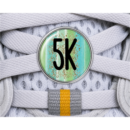 5K Gold Sparkle Running Distance Sneaker Charm