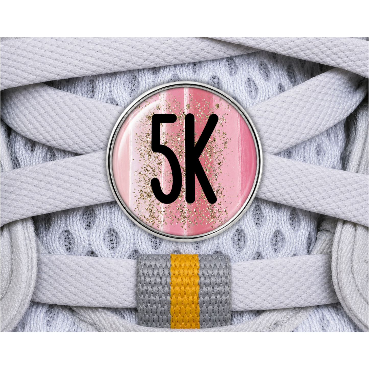 5K Gold Sparkle Running Distance Sneaker Charm