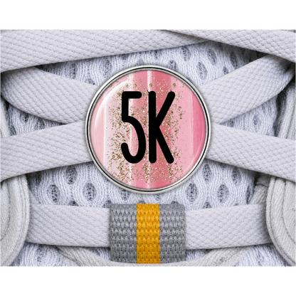 5K Gold Sparkle Running Distance Sneaker Charm