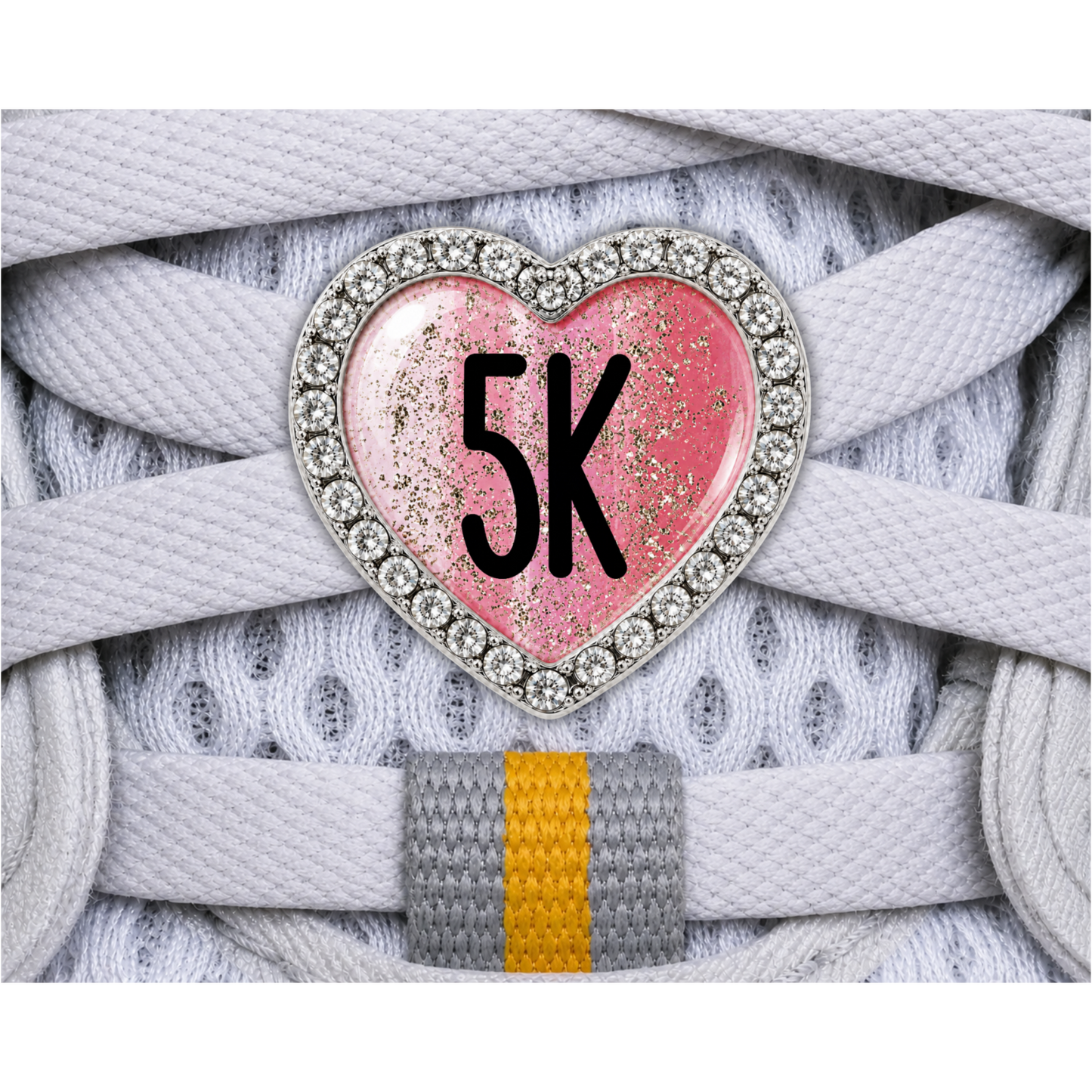 5K Gold Sparkle Running Distance Sneaker Charm