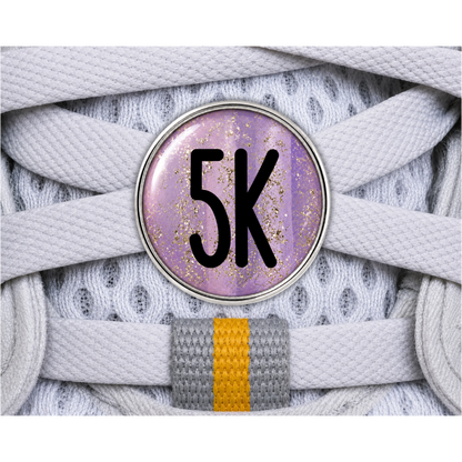 5K Gold Sparkle Running Distance Sneaker Charm