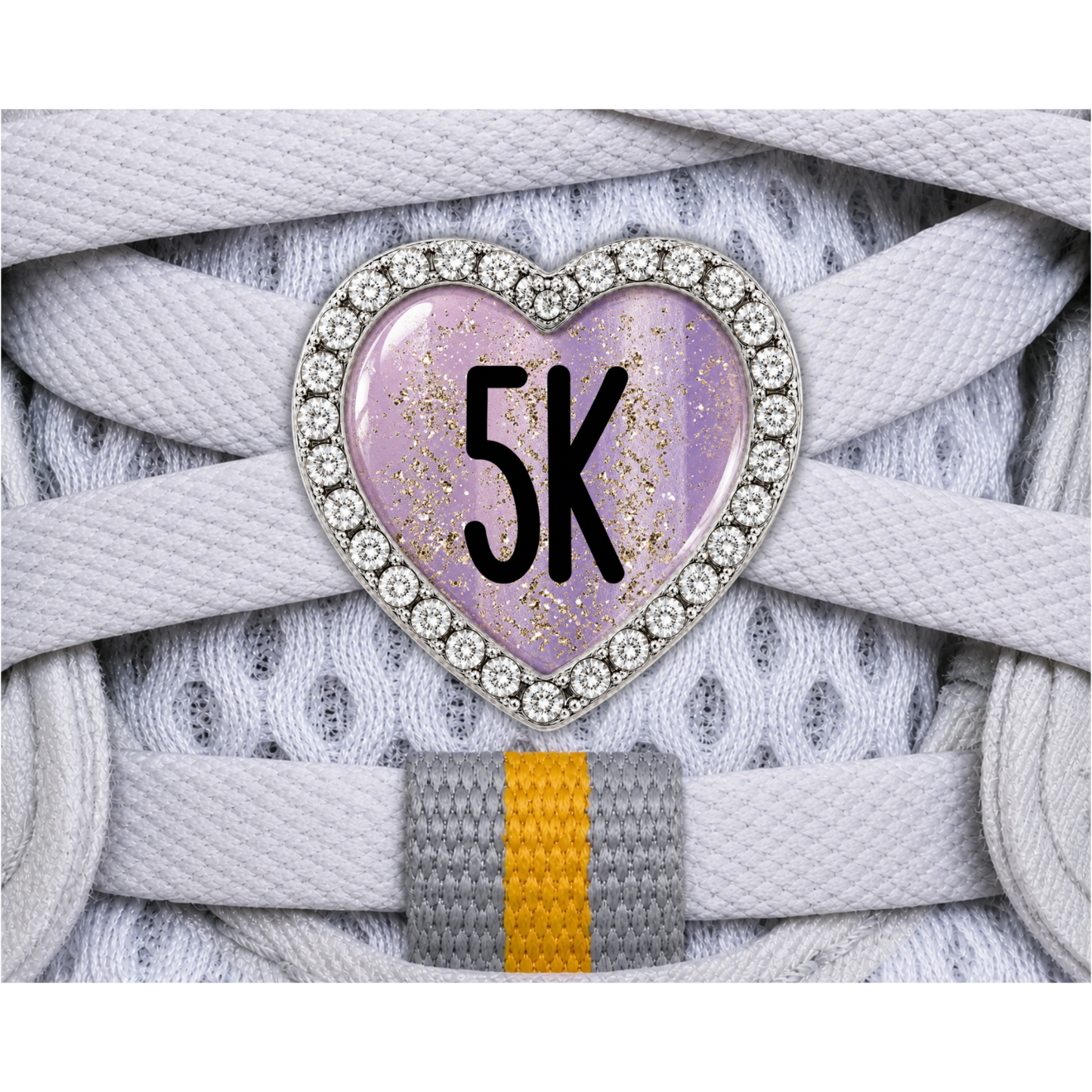 5K Gold Sparkle Running Distance Sneaker Charm