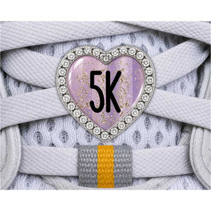 5K Gold Sparkle Running Distance Sneaker Charm
