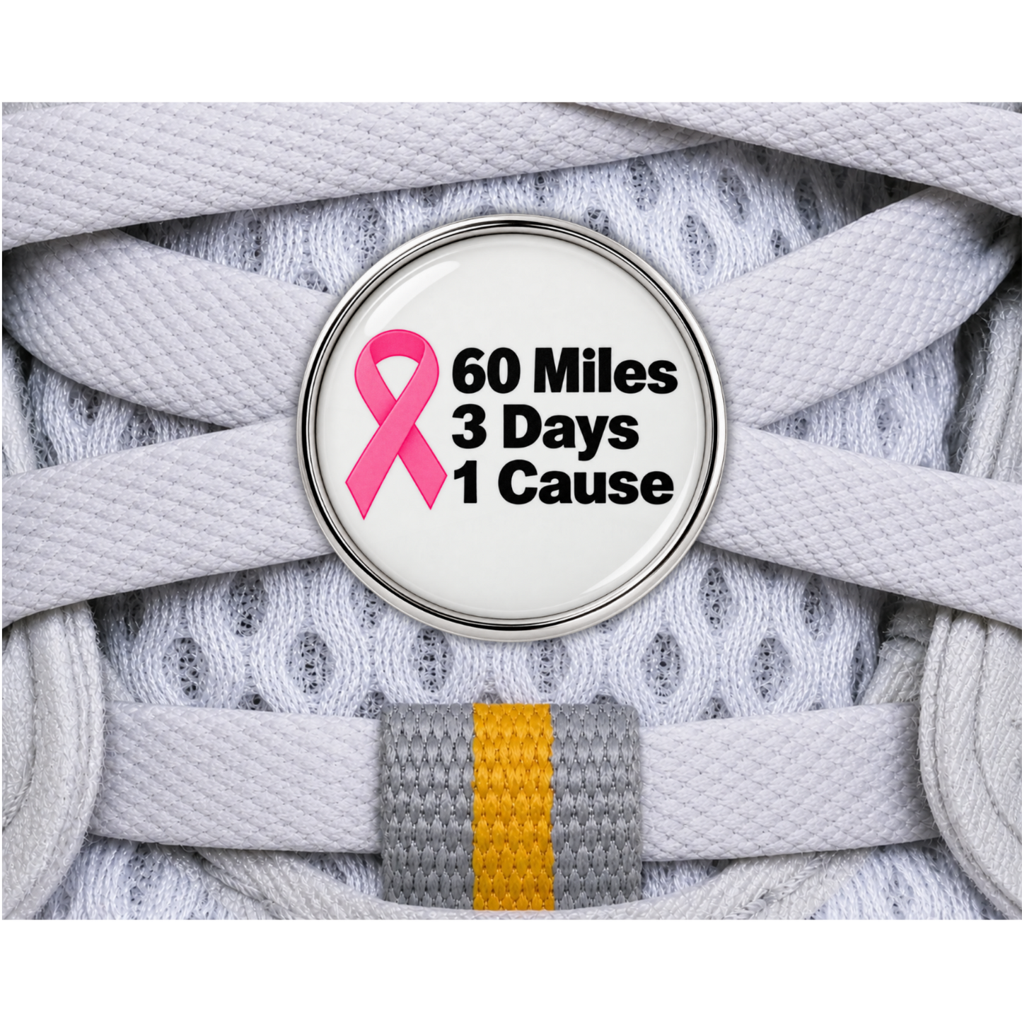 60 Miles 3 Days 1 Cause Breast Cancer Awareness Shoe Charm