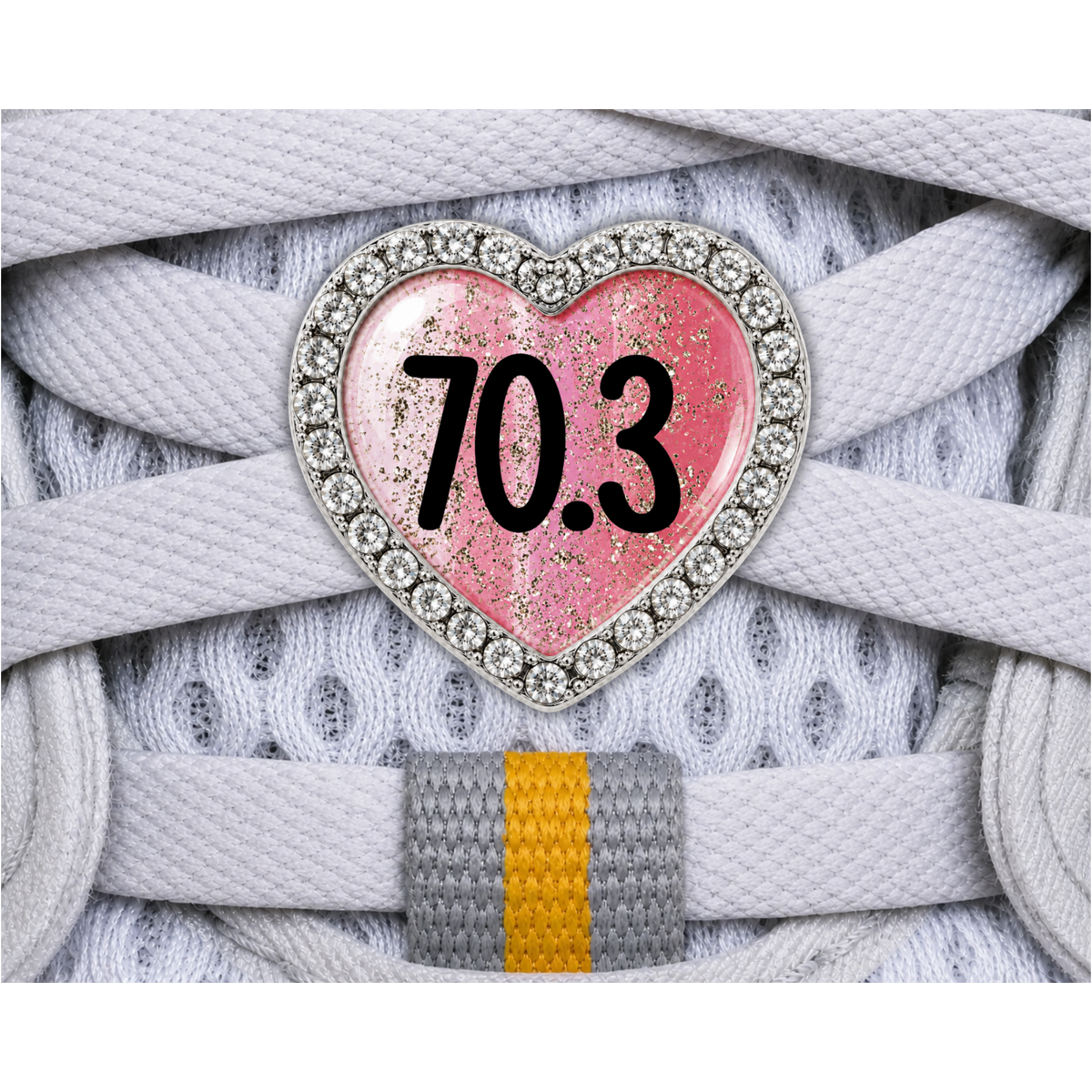 70.3 Blue Gold Sparkle Running Distance Charm