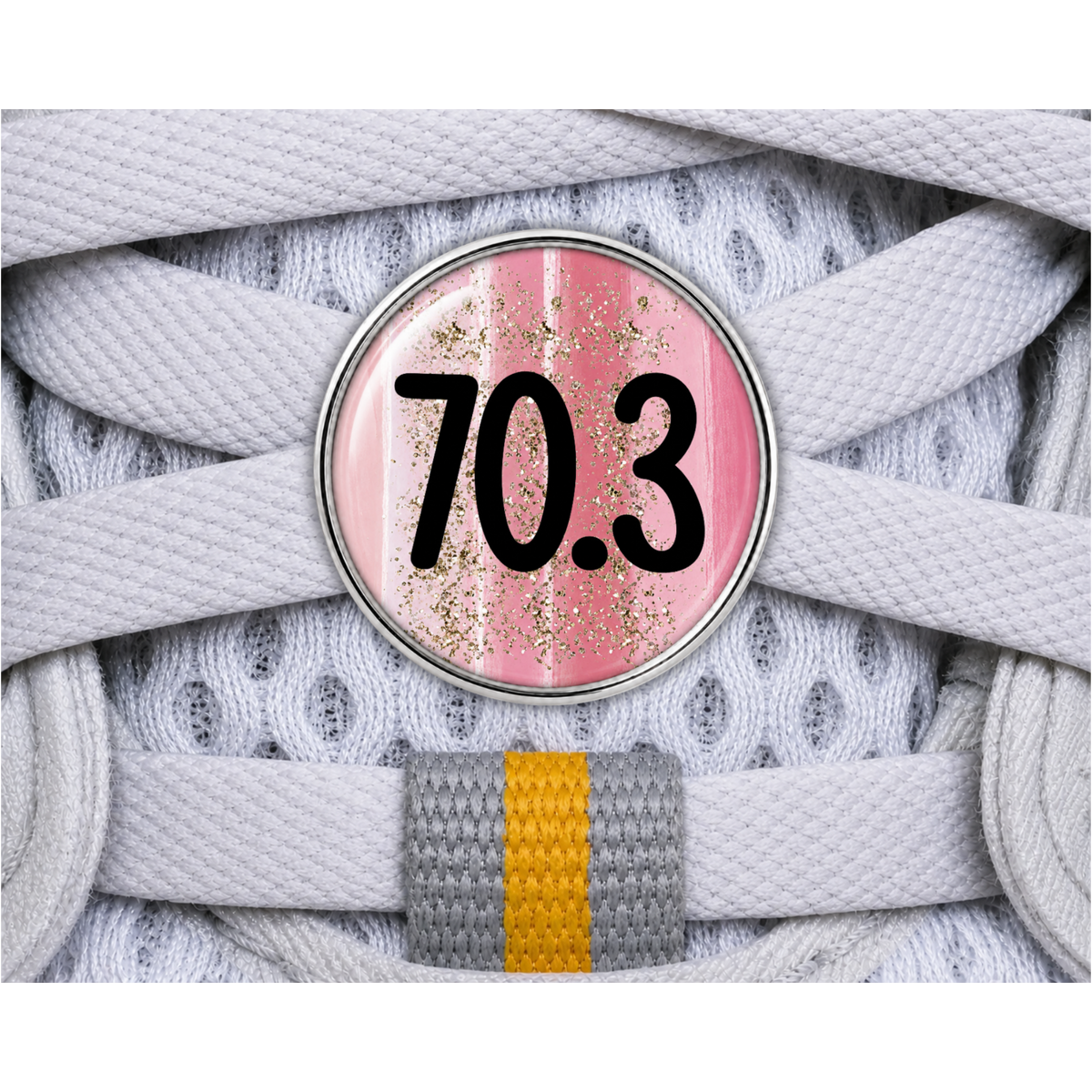 70.3 Blue Gold Sparkle Running Distance Charm