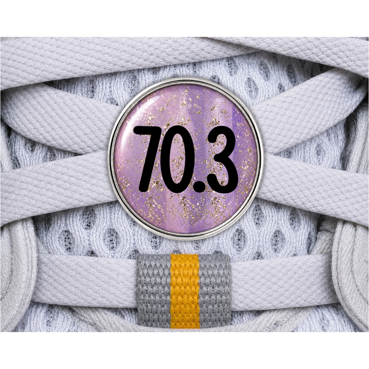 70.3 Blue Gold Sparkle Running Distance Charm