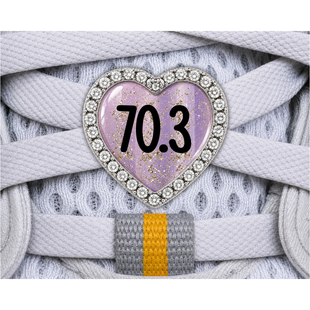 70.3 Blue Gold Sparkle Running Distance Charm