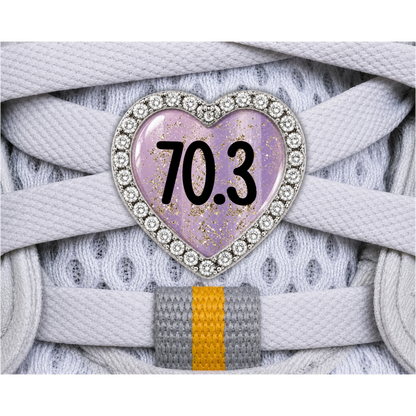 70.3 Blue Gold Sparkle Running Distance Charm