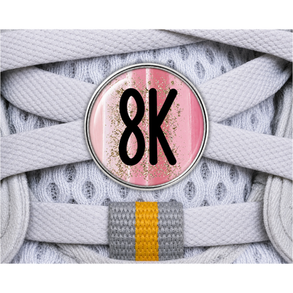 8k Blue Gold Sparkle Running Distance Charm