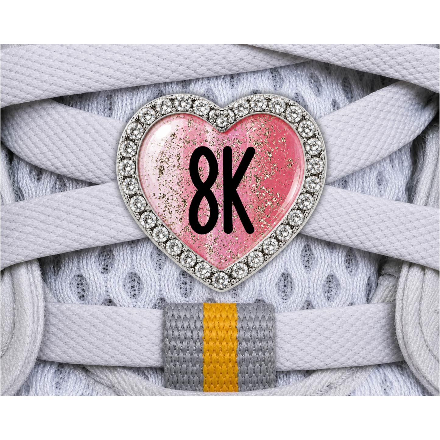 8k Blue Gold Sparkle Running Distance Charm