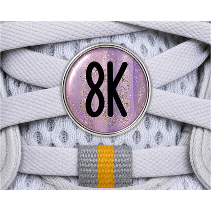 8k Blue Gold Sparkle Running Distance Charm
