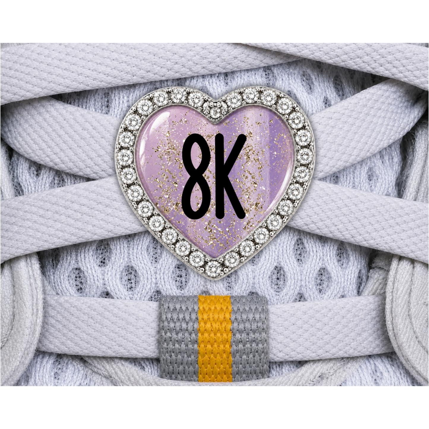 8k Blue Gold Sparkle Running Distance Charm