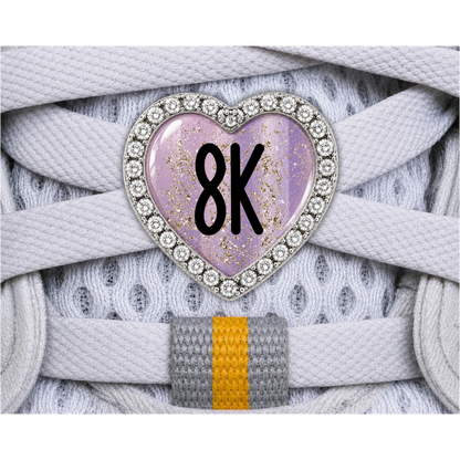 8k Blue Gold Sparkle Running Distance Charm