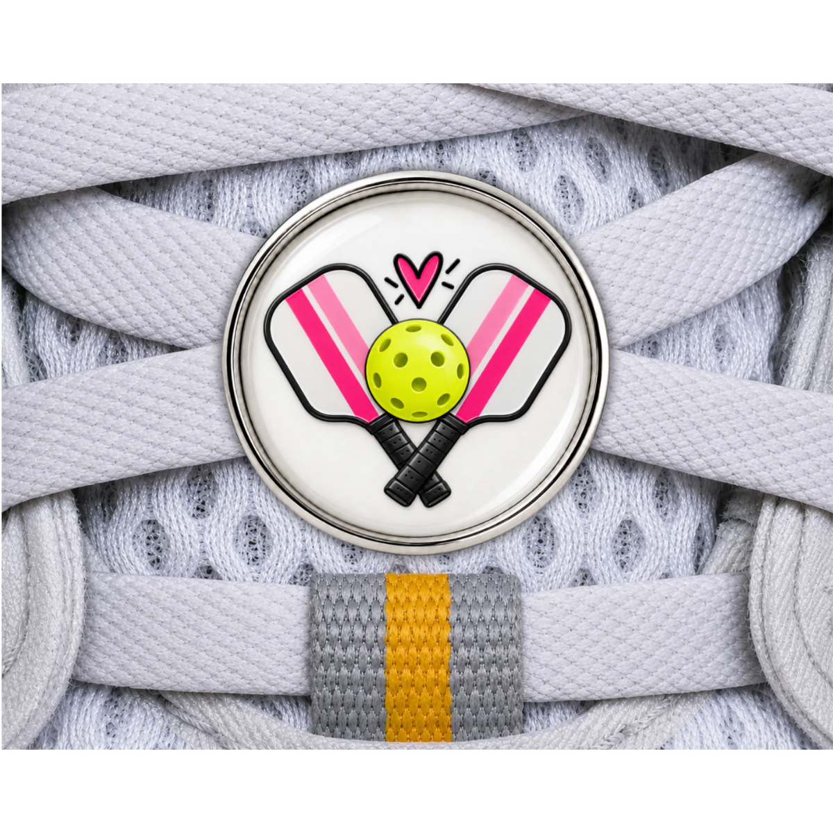 Pickleball Sneaker Charm – Pink Paddles