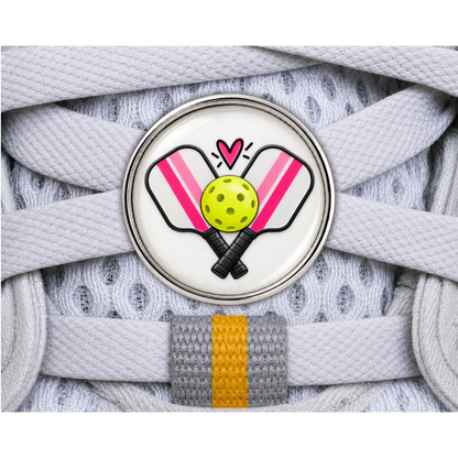 Pickleball Sneaker Charm – Pink Paddles