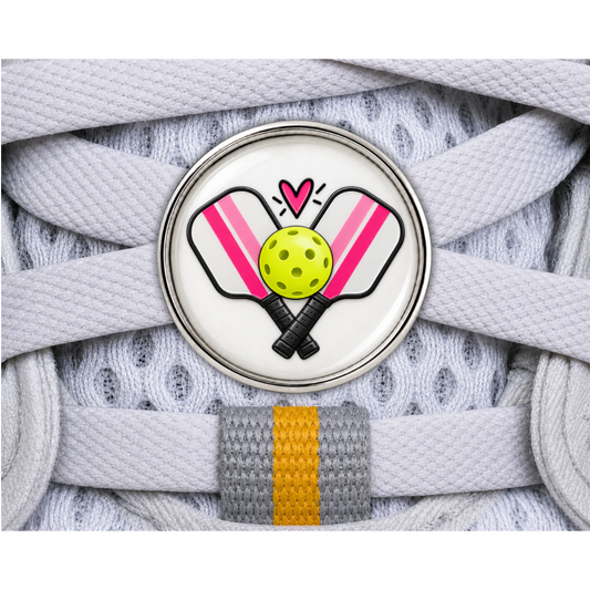 Pickleball Sneaker Charm – Pink Paddles