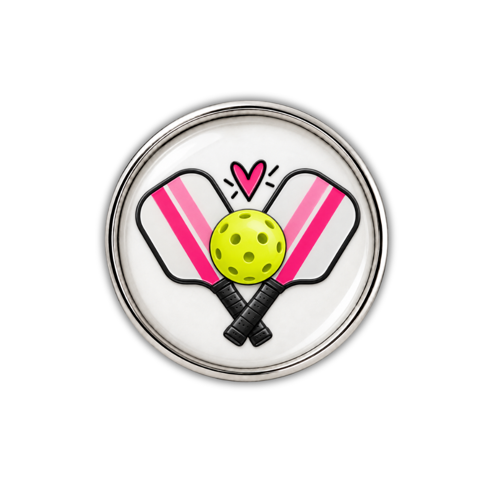 Pickleball Sneaker Charm – Pink Paddles