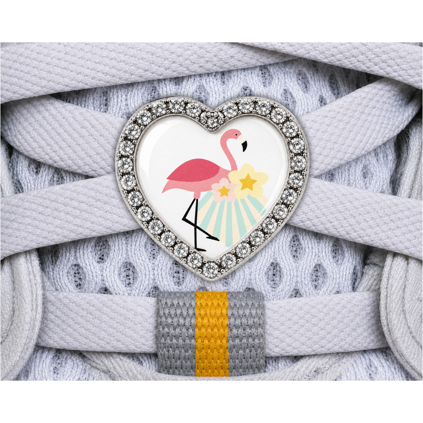 Flamingo with Flowers Sneaker Charm