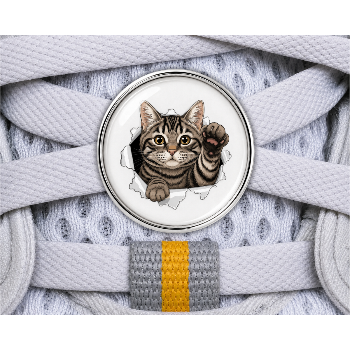 Tabby Cat Burst Sneaker Charm